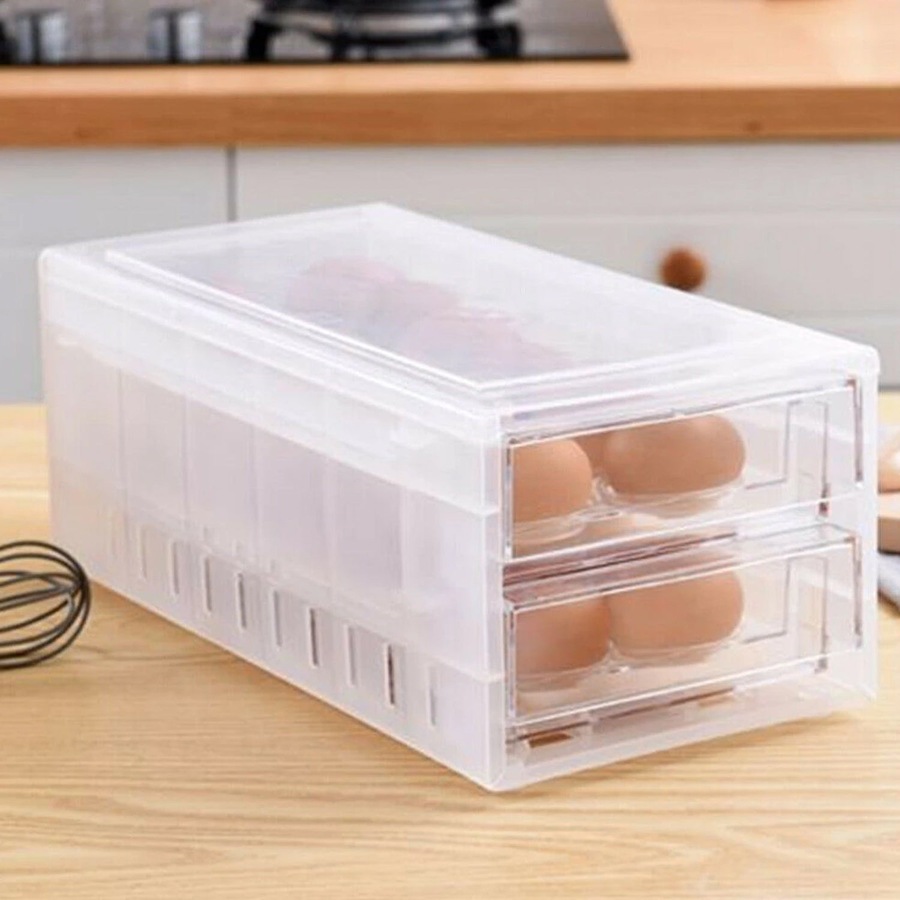 Kitchen Egg Tray Shelf Organizer - 24 Slot