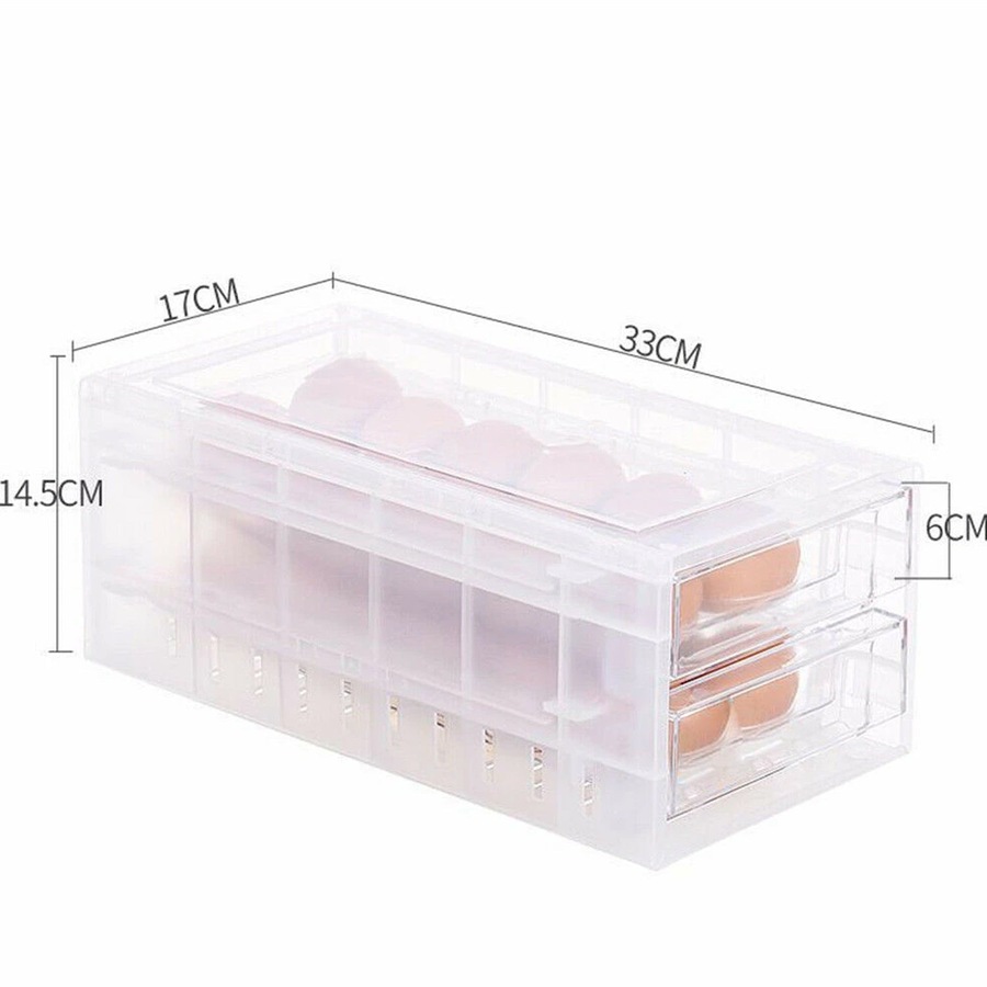Kitchen Egg Tray Shelf Organizer - 24 Slot