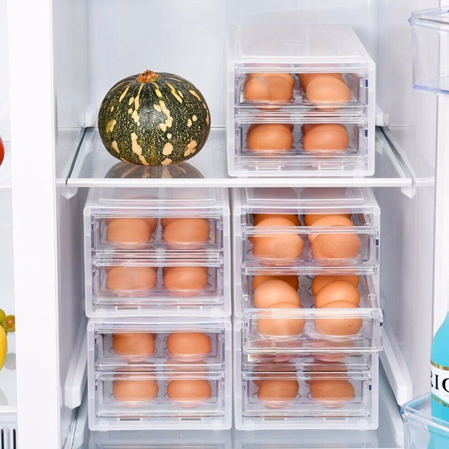 Kitchen Egg Tray Shelf Organizer - 24 Slot
