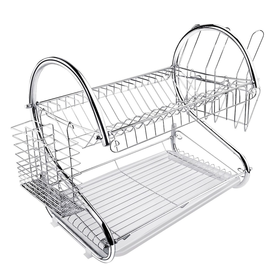 Kitchen Dish Drainer Sink Tray Holder Drying Rack 2-Tier