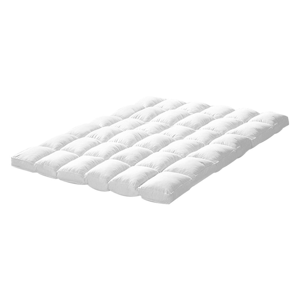 Luxury Mattress Topper Protector Cover White - King Single