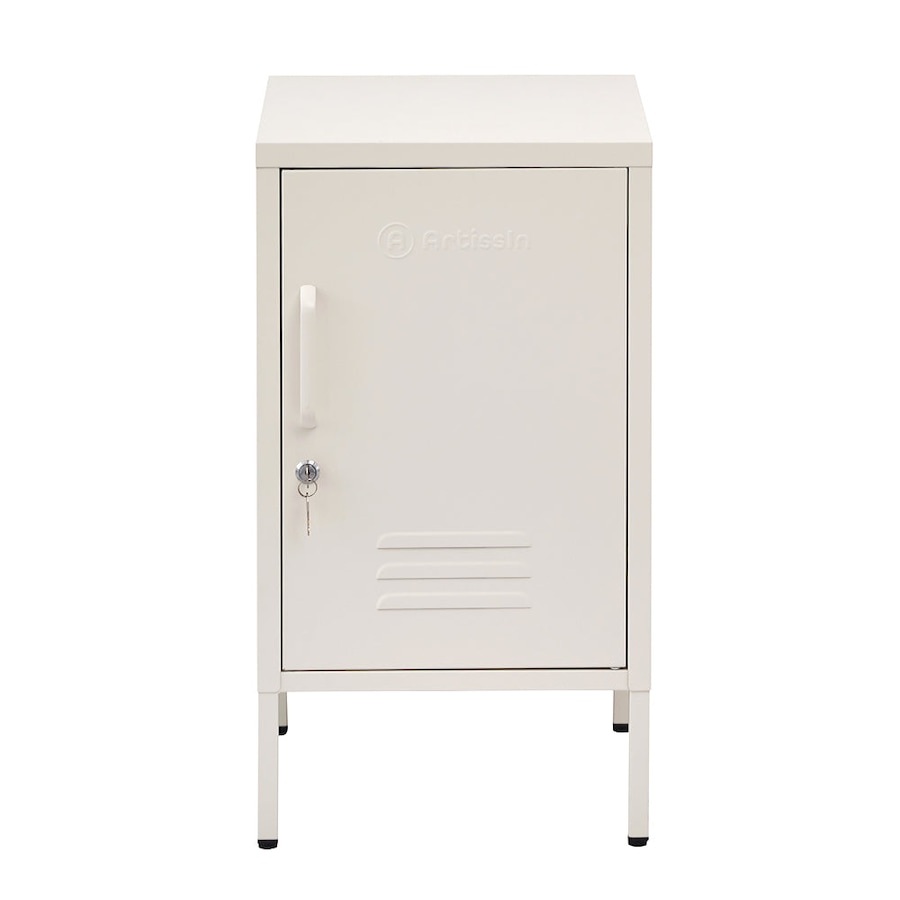 Metal Locker Storage Shelf Filing Cabinet Cupboard Bedside Table White