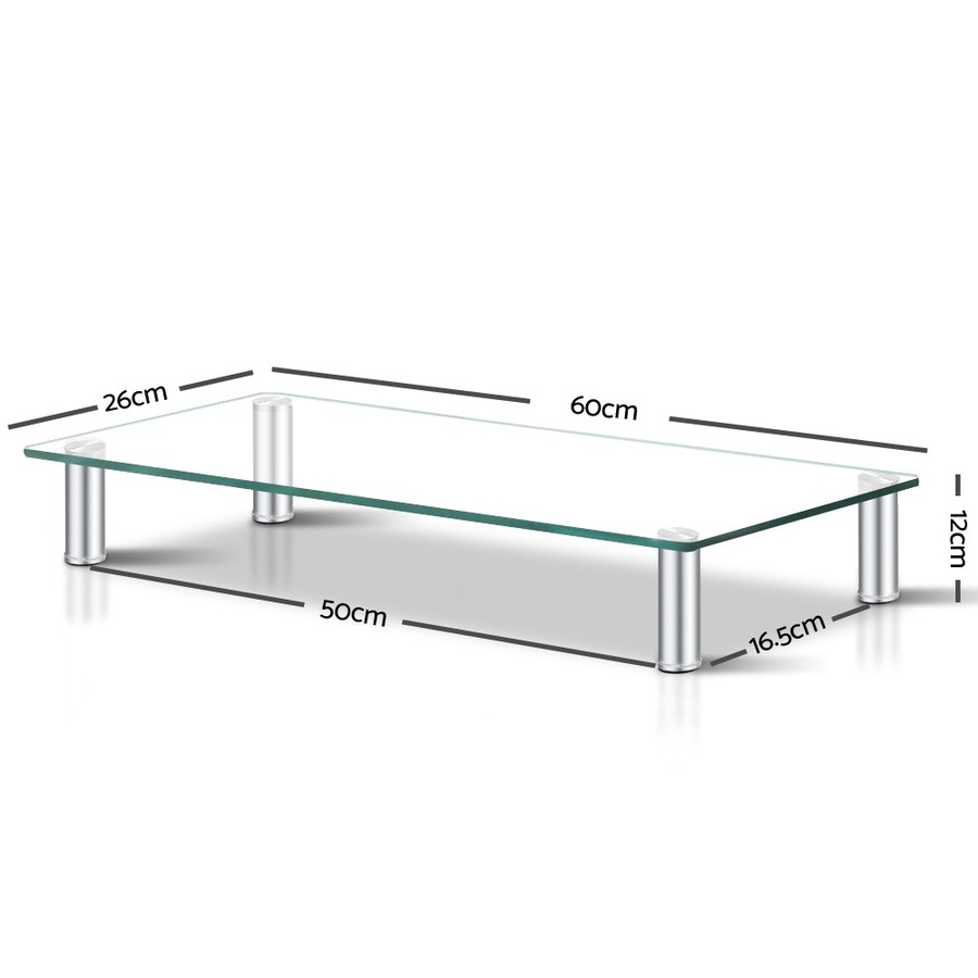 Desk Stand Monitor Riser - Tempered Glass