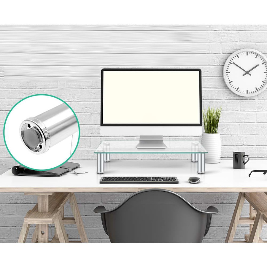 Desk Stand Monitor Riser - Tempered Glass