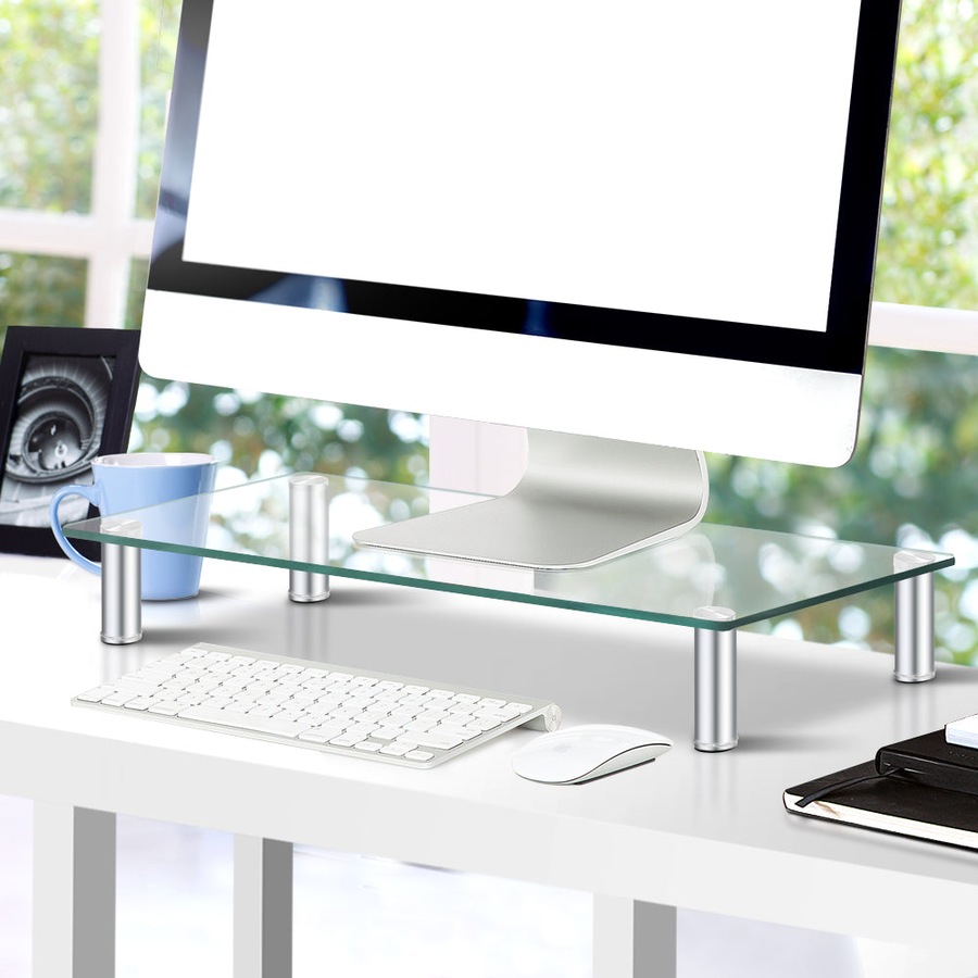 Desk Stand Monitor Riser - Tempered Glass