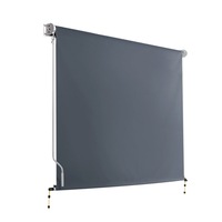 Outdoor Blind Roll Down Retractable Window Shade - 2.4x2.5m