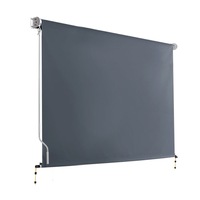 Outdoor Blind Window Roll Down Canopy Privacy Screen Grey - 3x2.5m