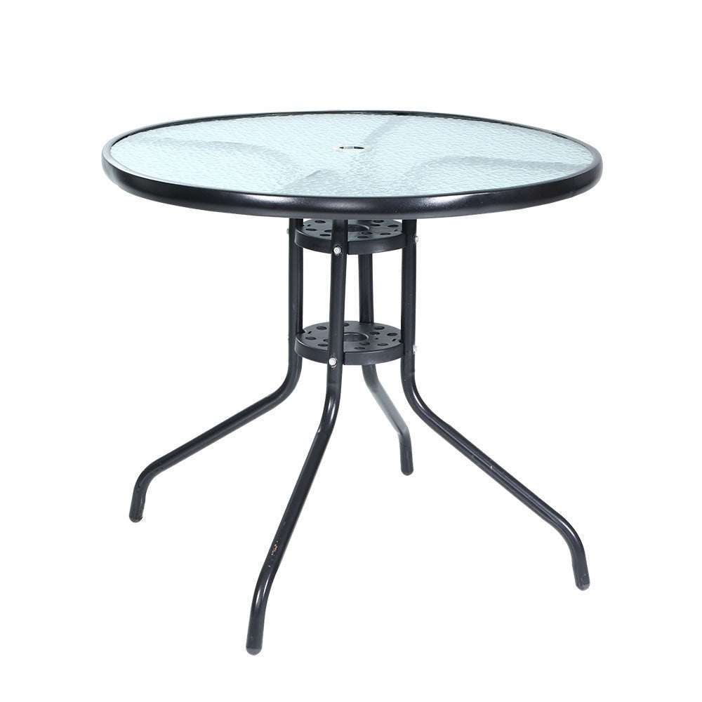 Outdoor Glass Dining and Bar Table Setting - 70cm