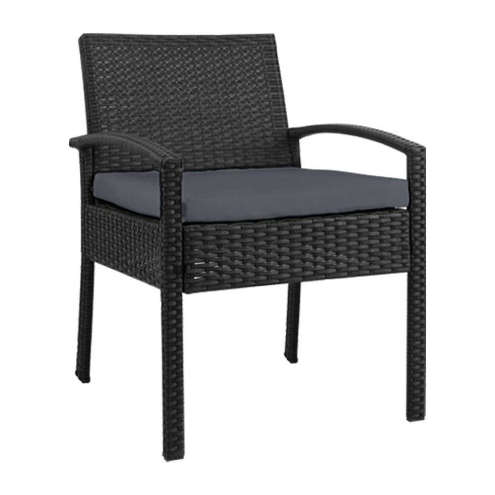 Outdoor Furniture Bistro Wicker Chair - Black