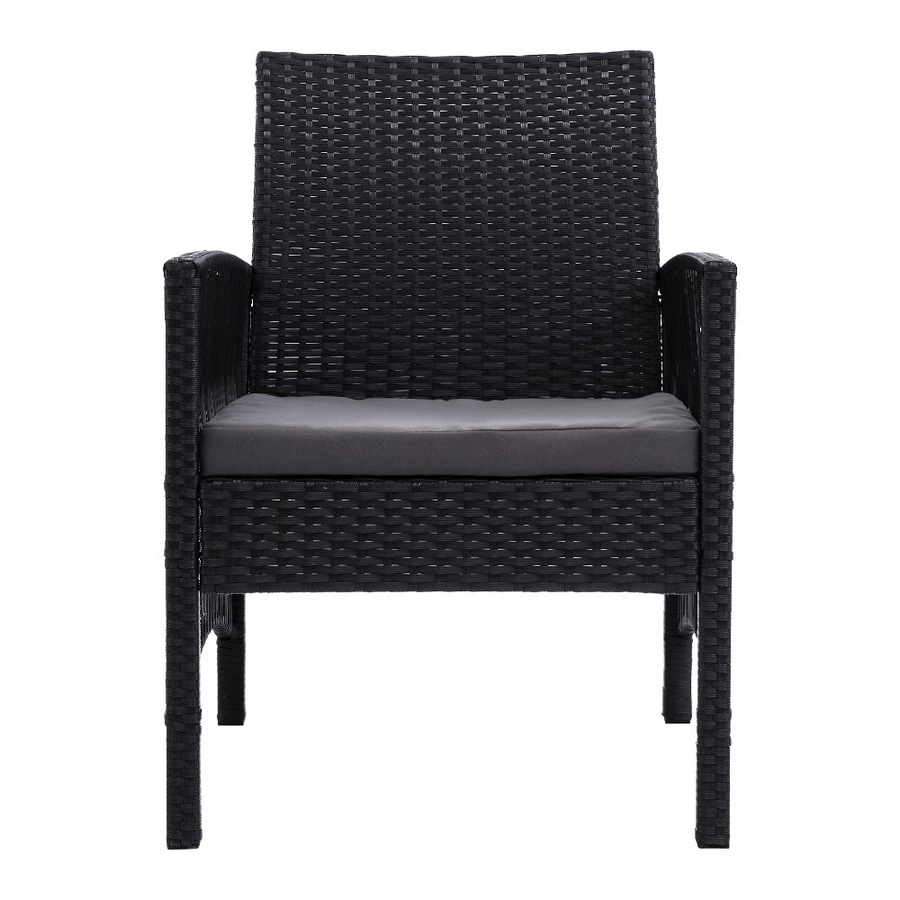 Outdoor Garden Bistro Chairs Patio Furniture Dining Black - Set of 2