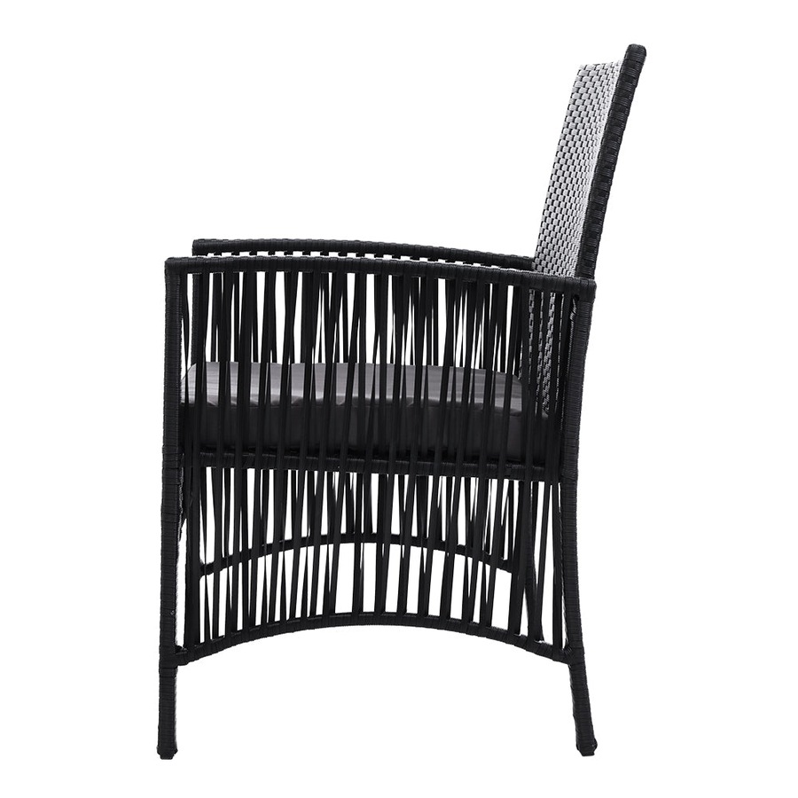 Outdoor Garden Bistro Chairs Patio Furniture Dining Black - Set of 2