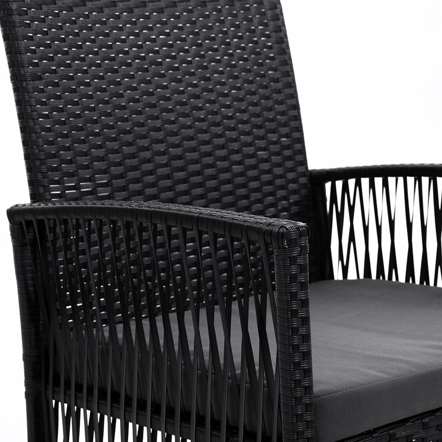 Outdoor Garden Bistro Chairs Patio Furniture Dining Black - Set of 2