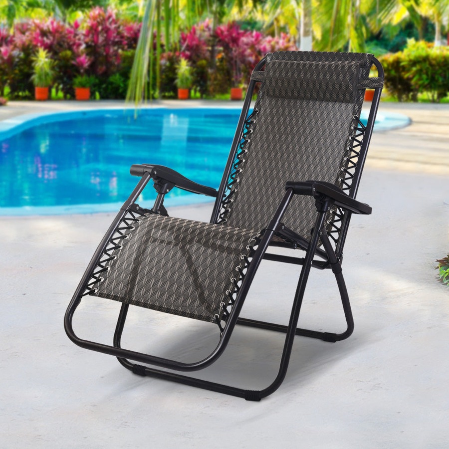 Portable Outdoor Recliner Patio Chair - Grey