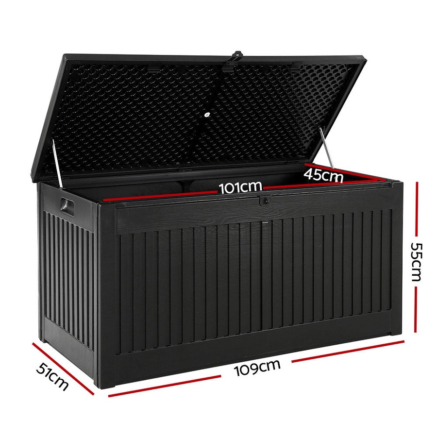 Lockable Outdoor Storage Container Box Black - 270L