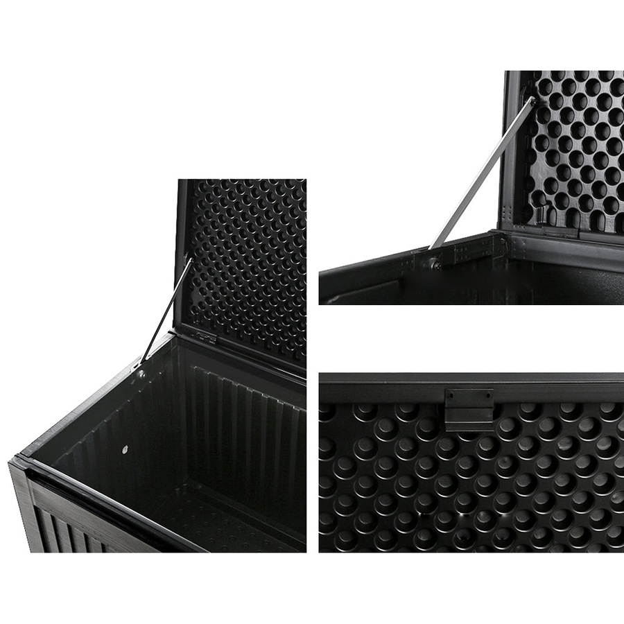 Lockable Outdoor Storage Container Box Black - 270L