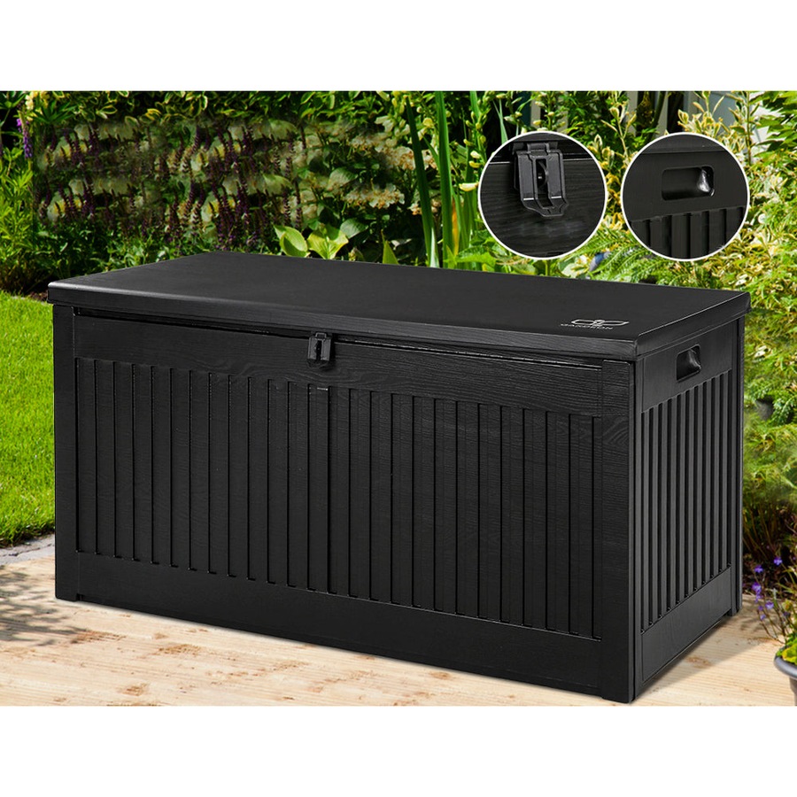 Lockable Outdoor Storage Container Box Black - 270L