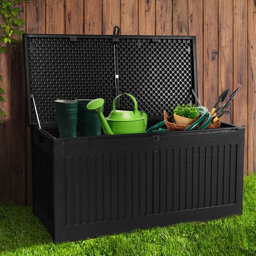 Lockable Outdoor Storage Container Box Black - 270L
