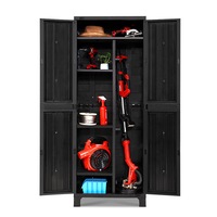 Lockable Tall Outdoor Storage Container Box Black - 173 CM