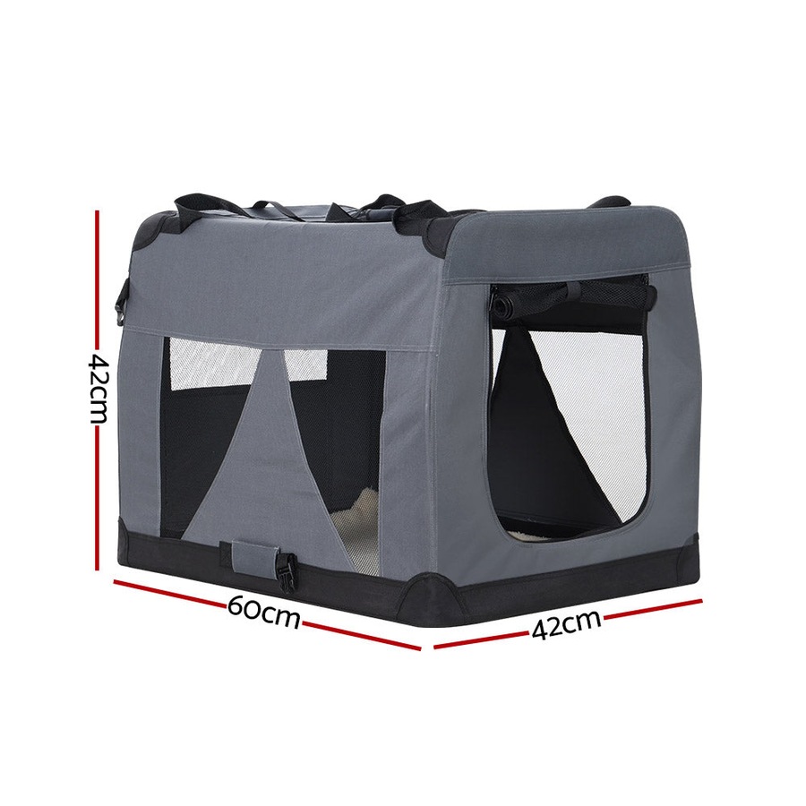 Pet Carrier Dog Cat Travel Portable Cage Kennel Foldable - M