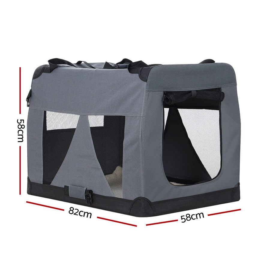 Pet Carrier Dog Cat Travel Portable Cage Kennel Foldable - XL