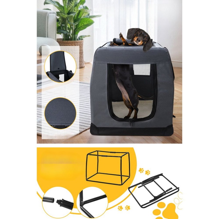 Pet Carrier Dog Cat Travel Portable Cage Kennel Foldable - XL