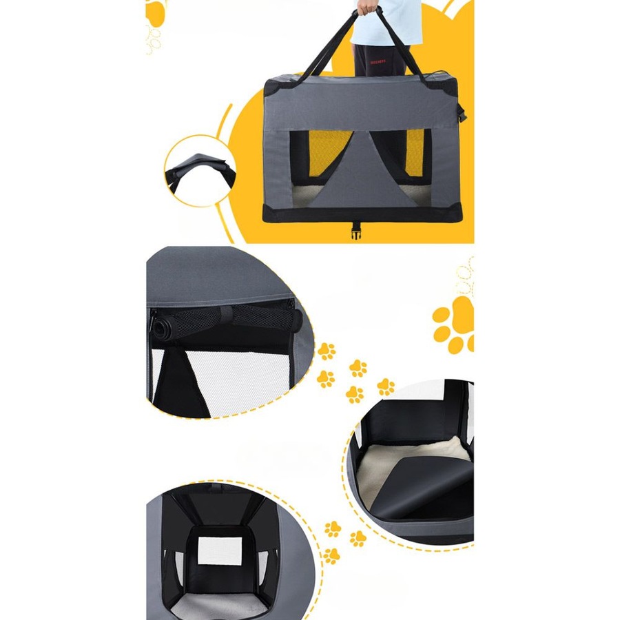 Pet Carrier Dog Cat Travel Portable Cage Kennel Foldable - XL