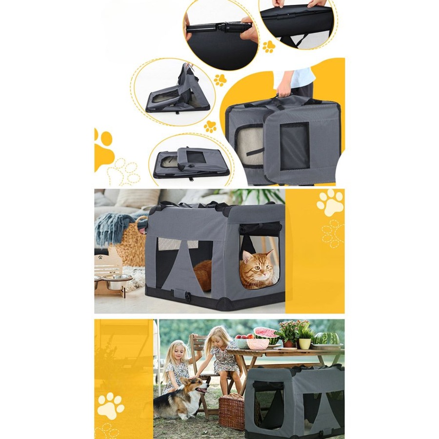 Pet Carrier Dog Cat Travel Portable Cage Kennel Foldable - XL
