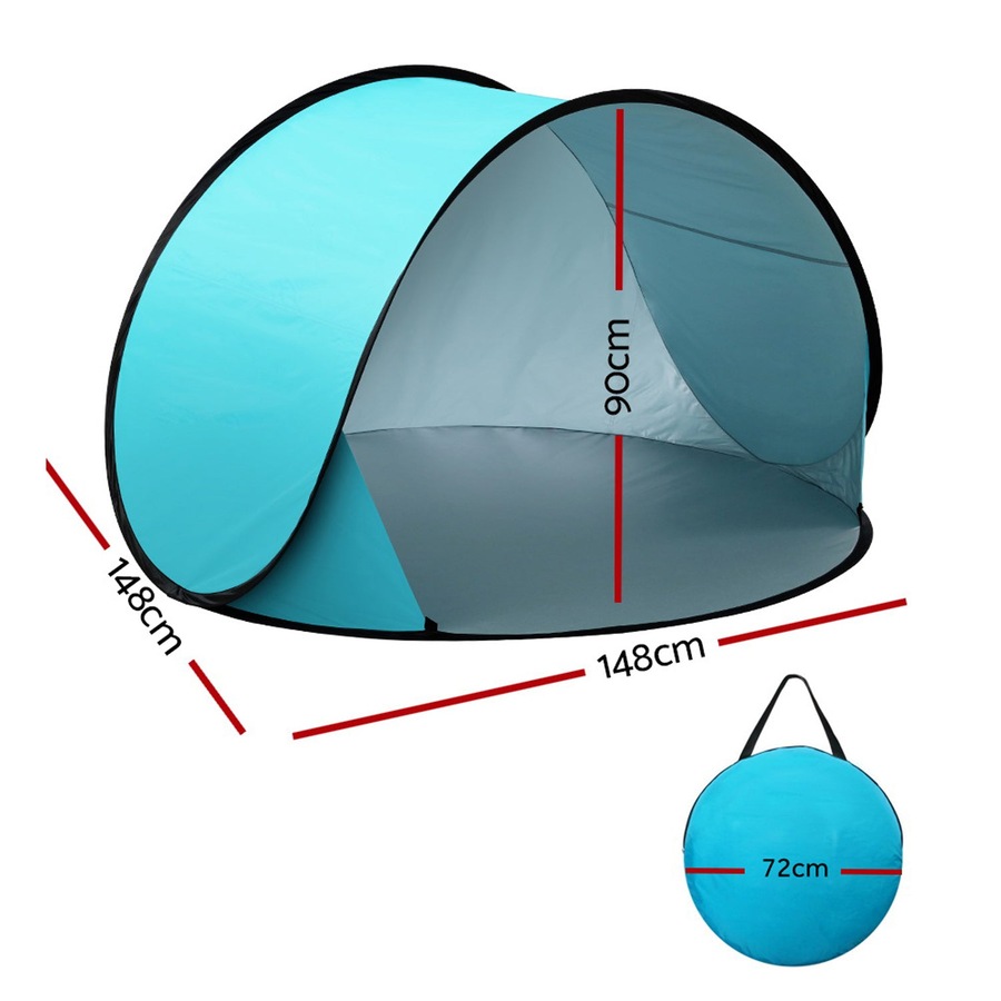 Pop Up Beach Tent Camping Portable Sun Shade - Blue