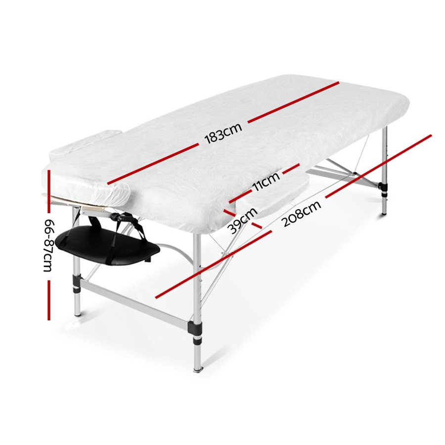 Portable 3 Fold Aluminum Massage Table - Black