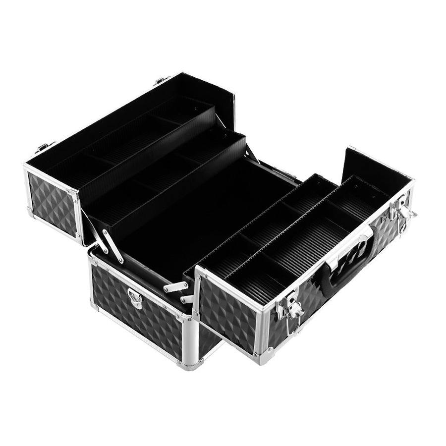 Portable Cosmetic Makeup Suitcase - Diamond Black