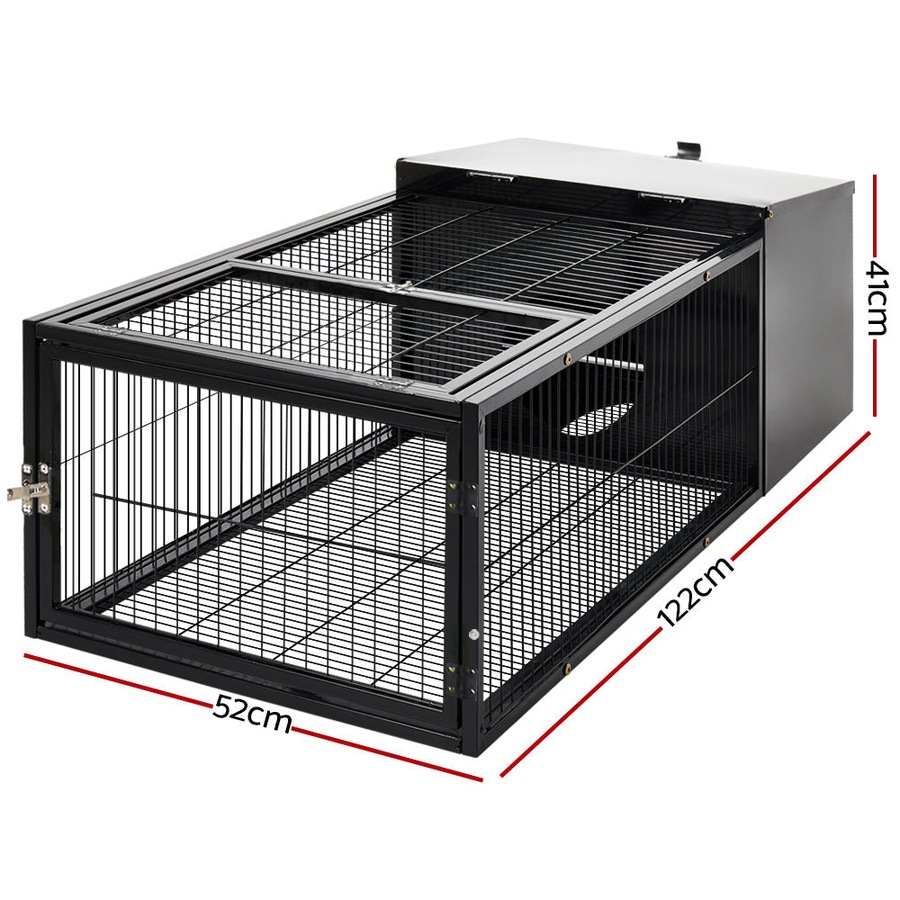Rabbit Cage Hutch Indoor Outdoor Enclosure Pet Metal Carrier - 122cm