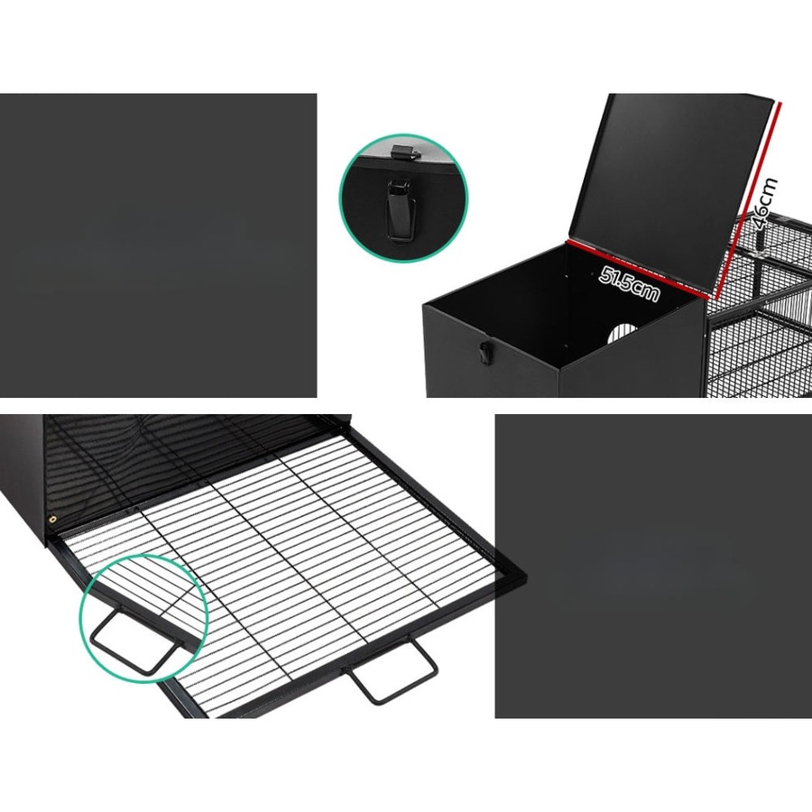 Rabbit Cage Hutch Indoor Outdoor Enclosure Pet Metal Carrier - 122cm