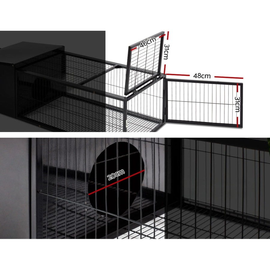 Rabbit Cage Hutch Indoor Outdoor Enclosure Pet Metal Carrier - 122cm