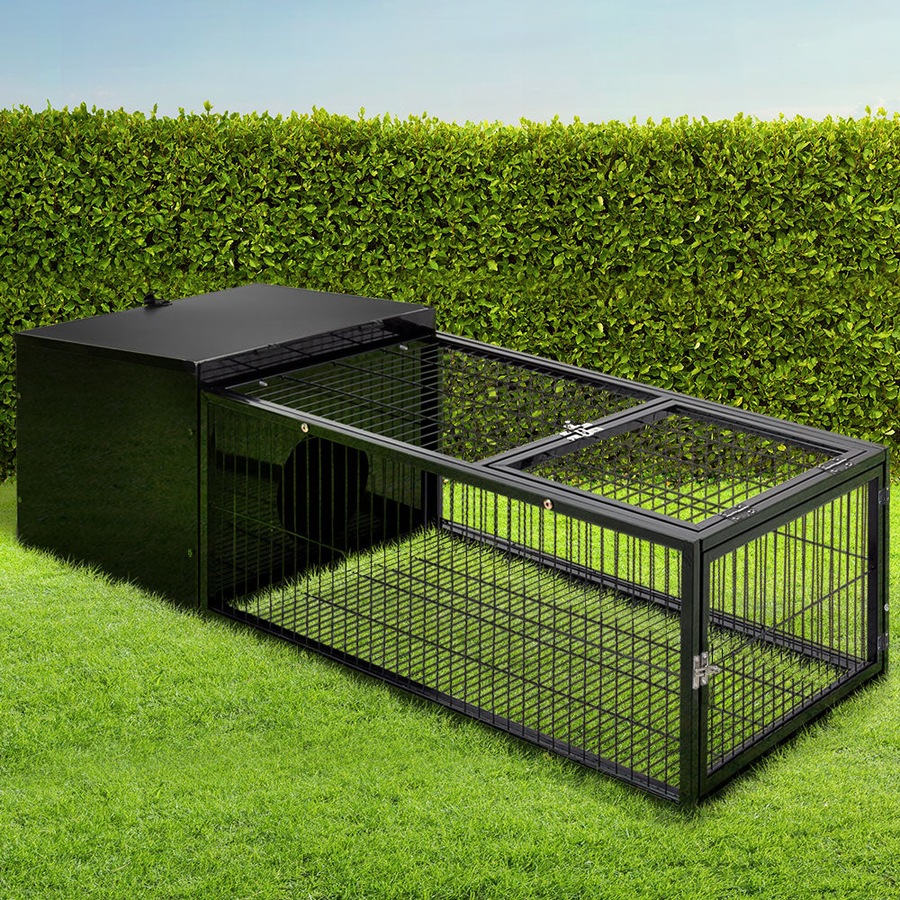 Rabbit Cage Hutch Indoor Outdoor Enclosure Pet Metal Carrier - 122cm