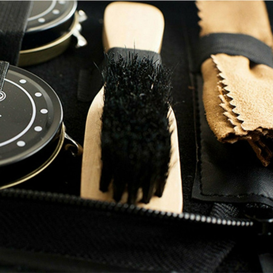 Shoe Shine Polish Cleaning Care Tool Kit Brush Set