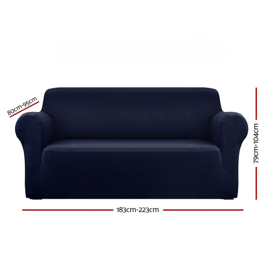 Sofa Cover Elastic Stretchable Couch Covers Navy 3 Seater