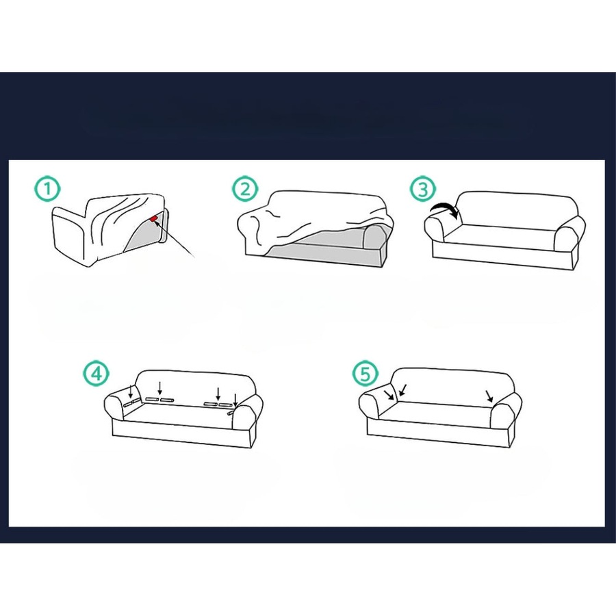 Sofa Cover Elastic Stretchable Couch Covers Navy 3 Seater