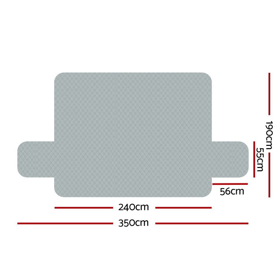 Sofa Cover Quilted Couch Covers 100% Water Resistant 4 Seater Grey