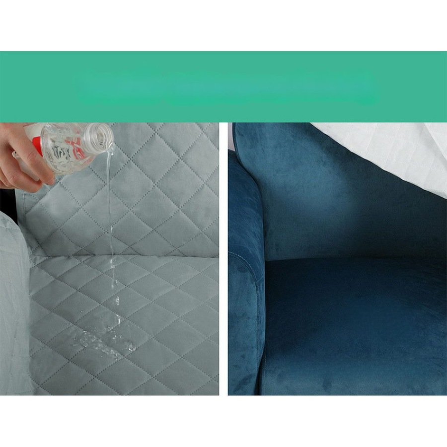 Sofa Cover Quilted Couch Covers 100% Water Resistant 4 Seater Grey