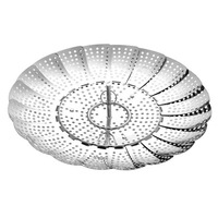 Stainless Steel Compact Steamer Tray Basket Silver