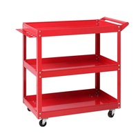 Steel Construction Handy Tool Cart - Red