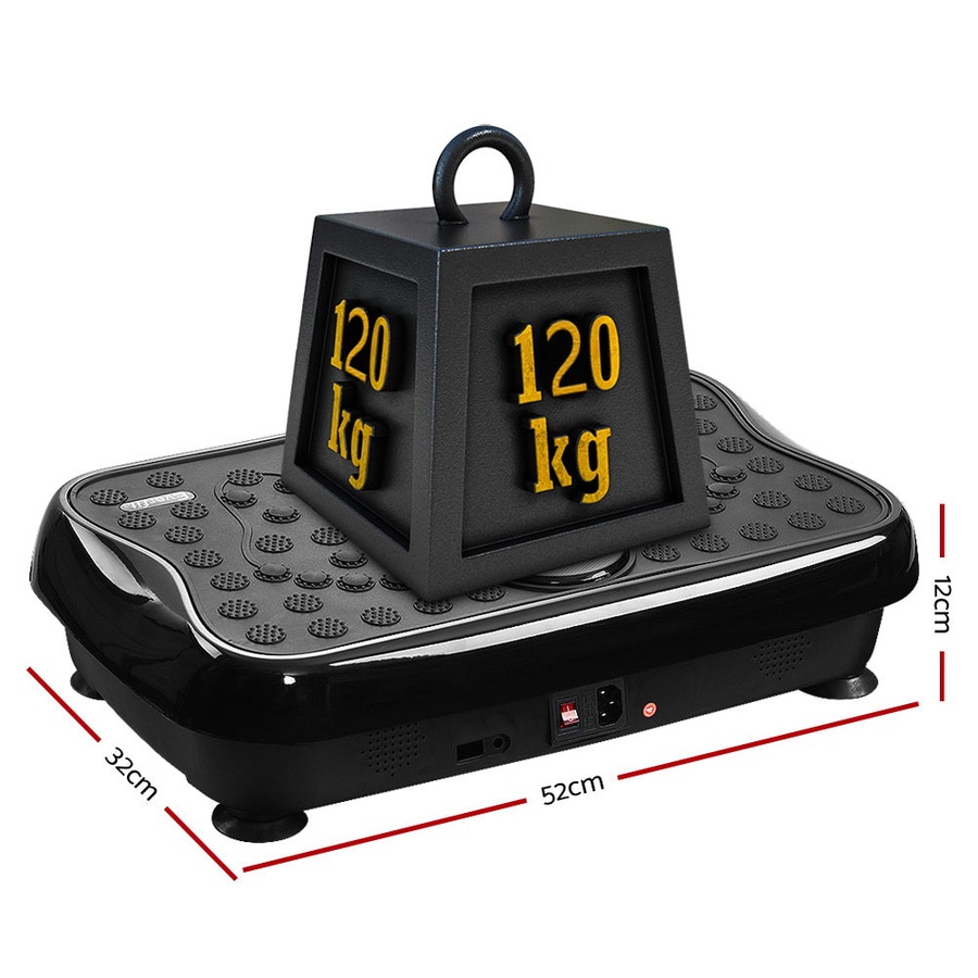 Vibration Machine Platform Plate Exercise Fit Gym Home - Black