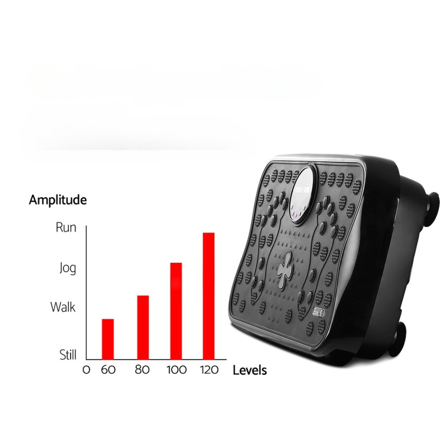 Vibration Machine Platform Plate Exercise Fit Gym Home - Black