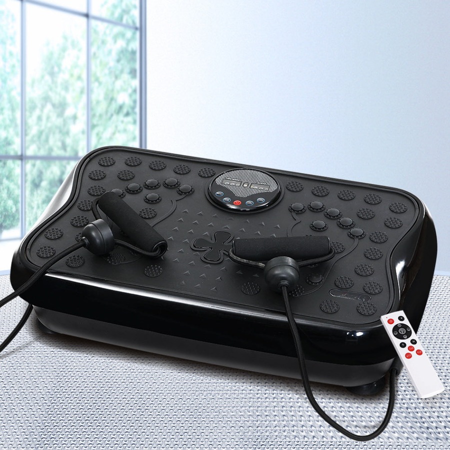 Vibration Machine Platform Plate Exercise Fit Gym Home - Black