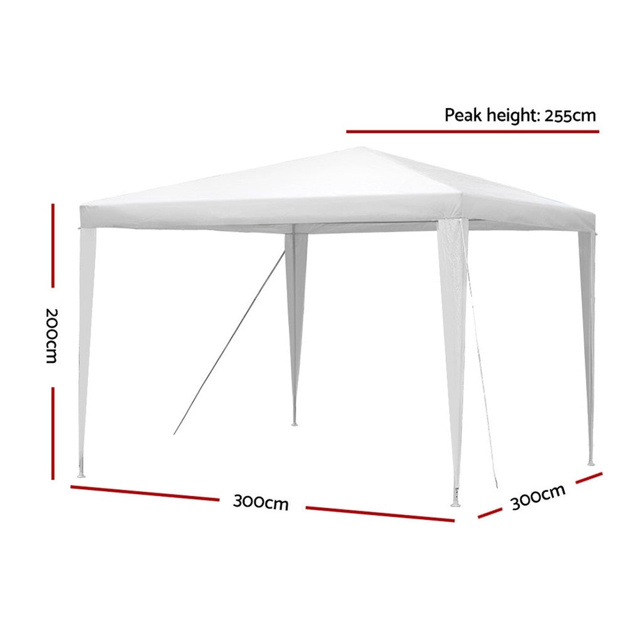 Wedding Gazebo Marquee Party Canopy Camping Tent White - 3x3m