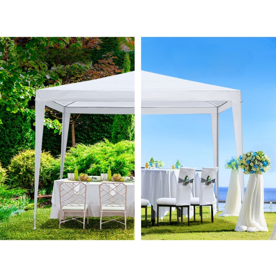 Wedding Gazebo Marquee Party Canopy Camping Tent White - 3x3m