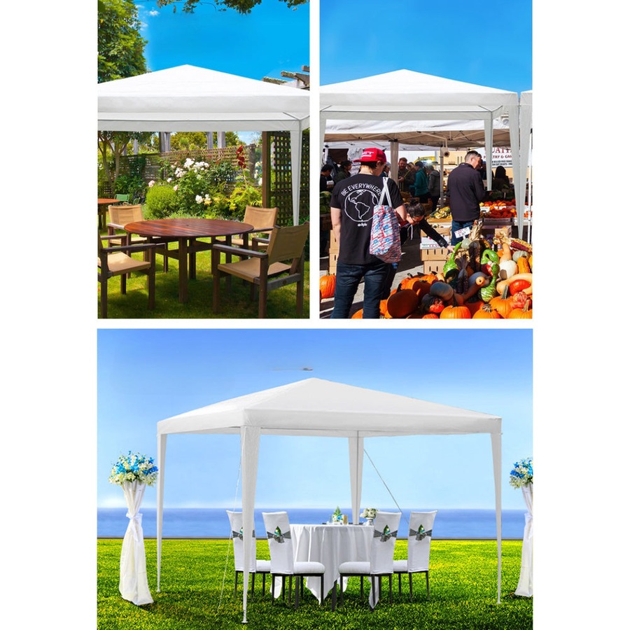 Wedding Gazebo Marquee Party Canopy Camping Tent White - 3x3m