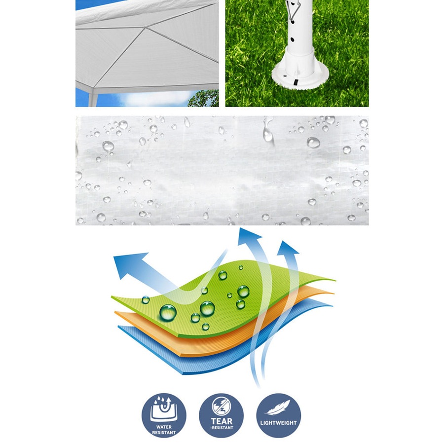 Wedding Gazebo Marquee Party Canopy Camping Tent White - 3x3m