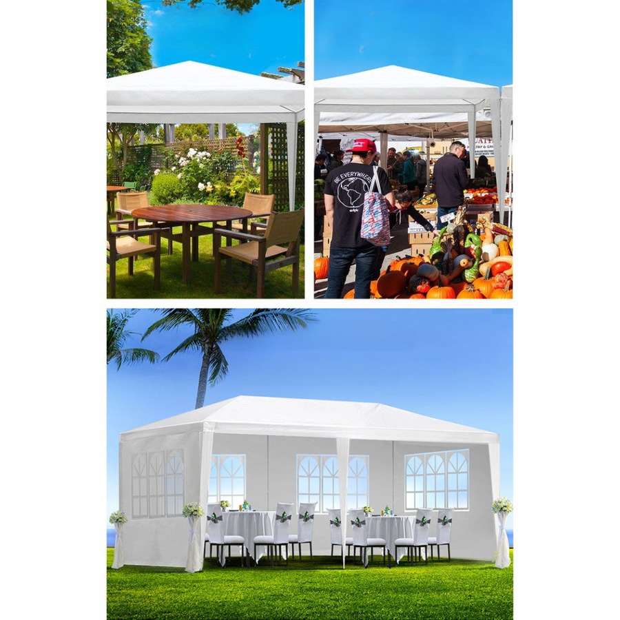 Wedding Gazebo Marquee Party Canopy Camping Tent White - 3x6m