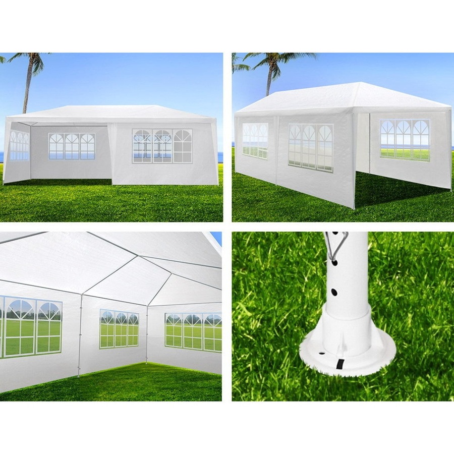 Wedding Gazebo Marquee Party Canopy Camping Tent White - 3x6m